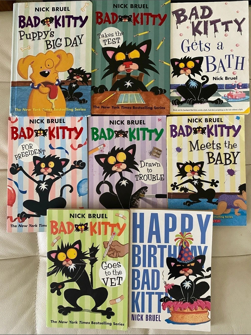 Nick Bruel Bad Kitty Book Series Lot of 8